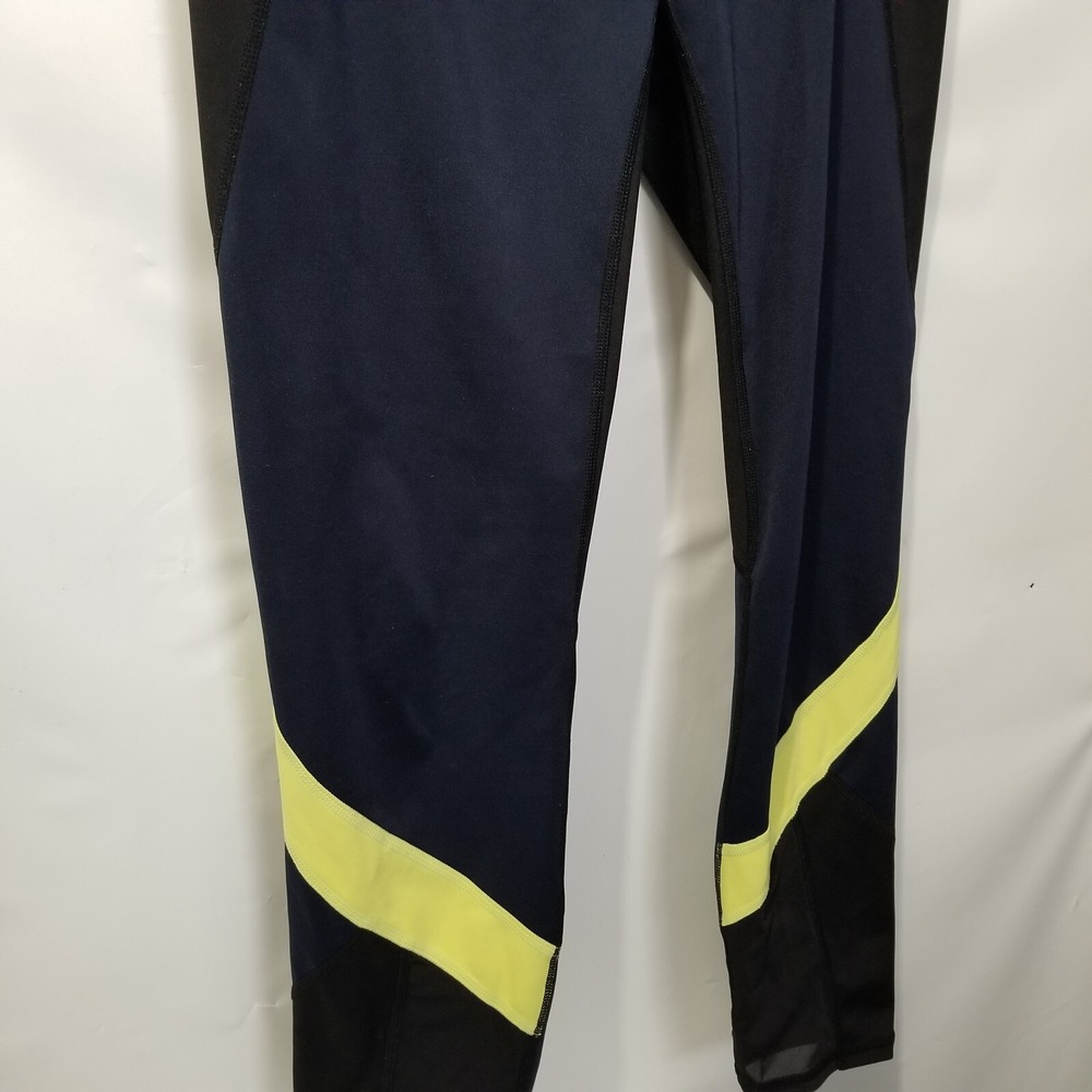 Athleta Sonar Color Block 7/8 Leggings Womens Medium Black Navy Green Gym M - Picture 10 of 10
